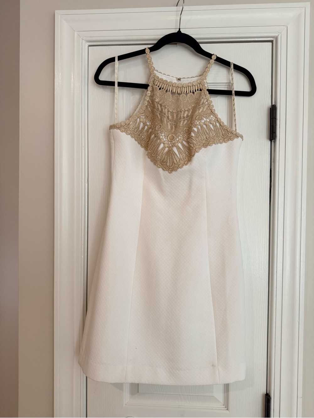 Lilly Pulitzer Pearl Shift Dress Resort White Gold Size 2